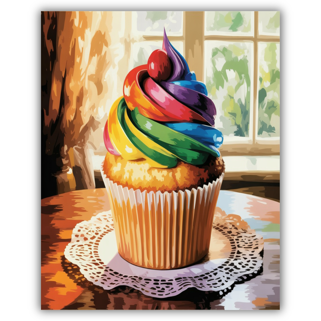Rainbow Cupcake Swirl