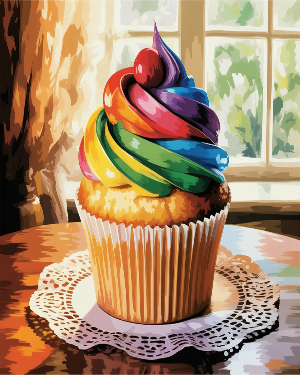 Rainbow Cupcake Swirl