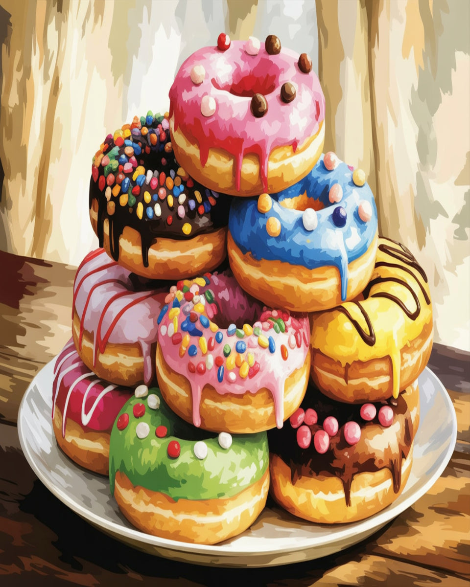 Rainbow Glazed Donuts