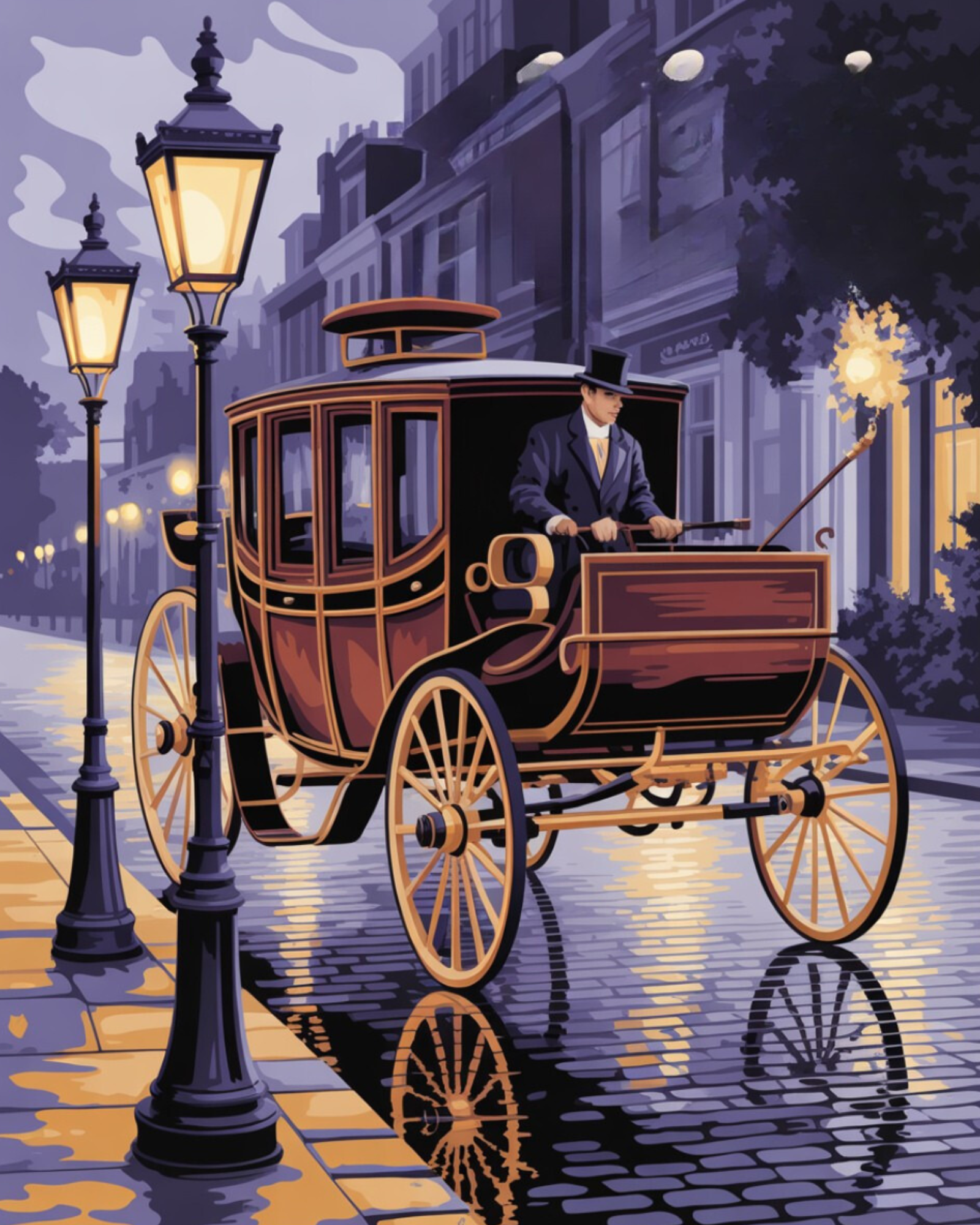 Cobblestone Night Carriage