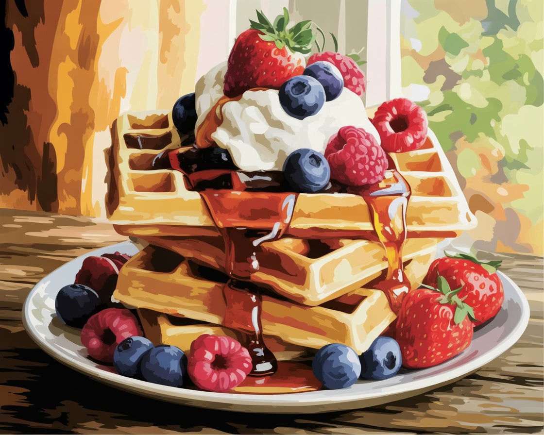 Berry Syrup Waffles
