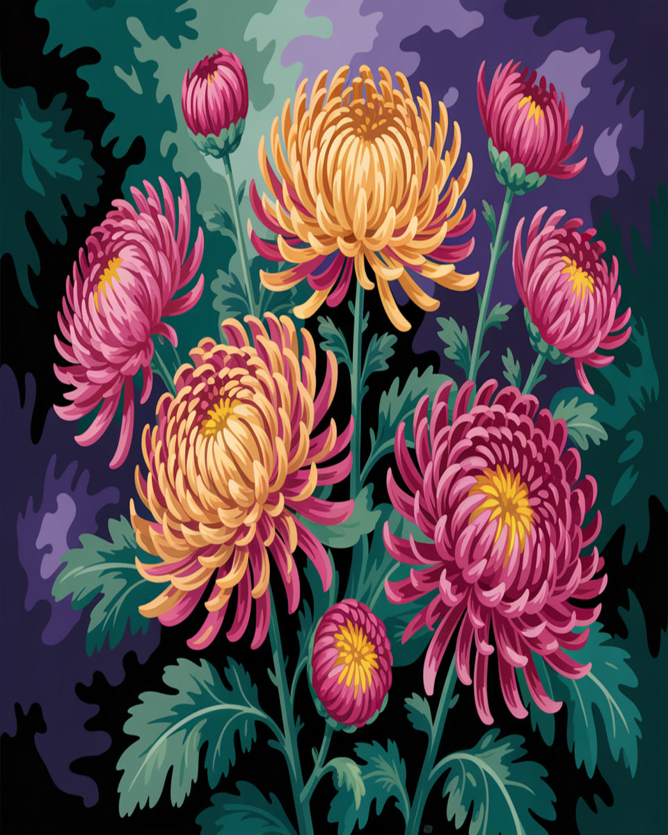 Golden Sunset Chrysanthemums
