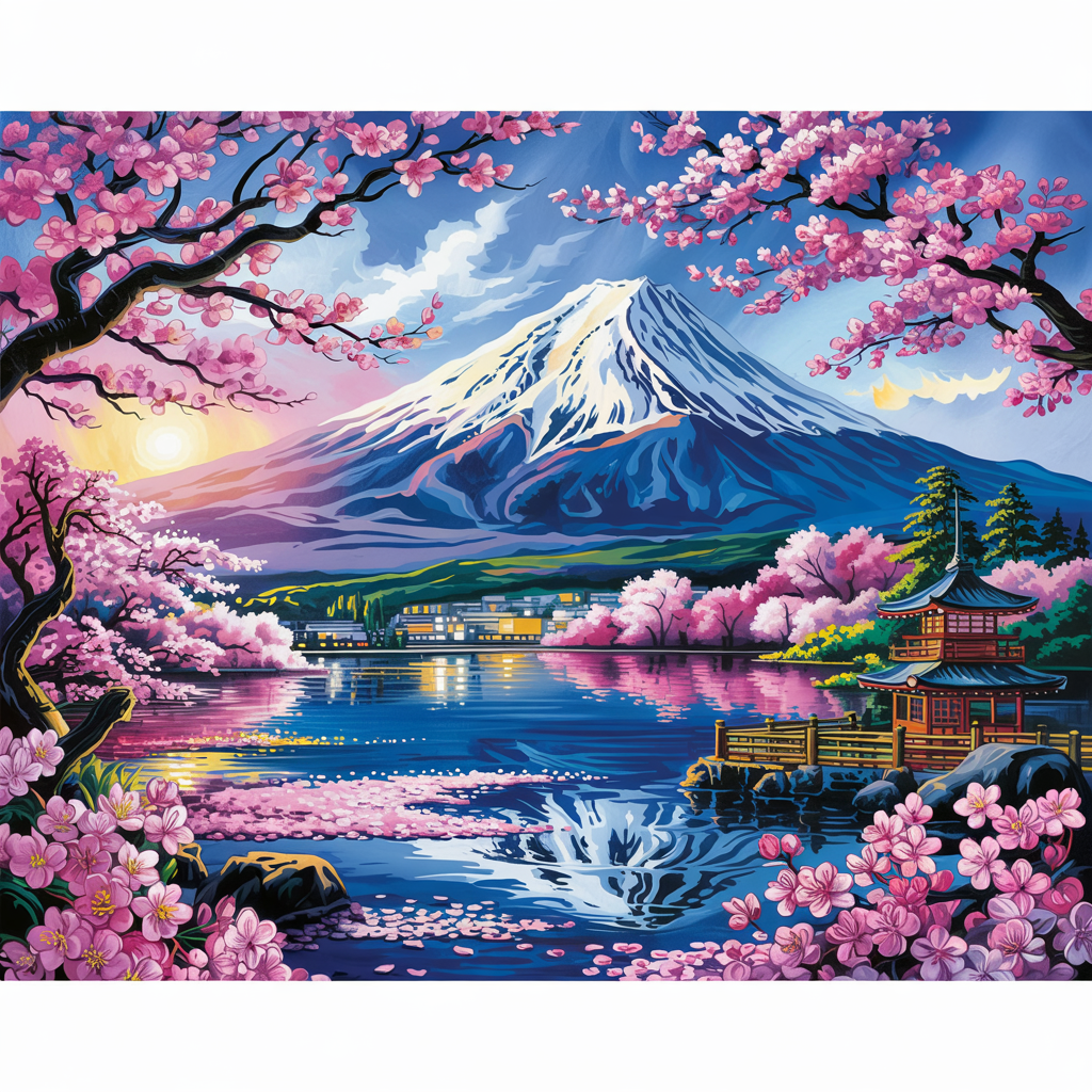 Mount Fuji with Cherry Blossoms