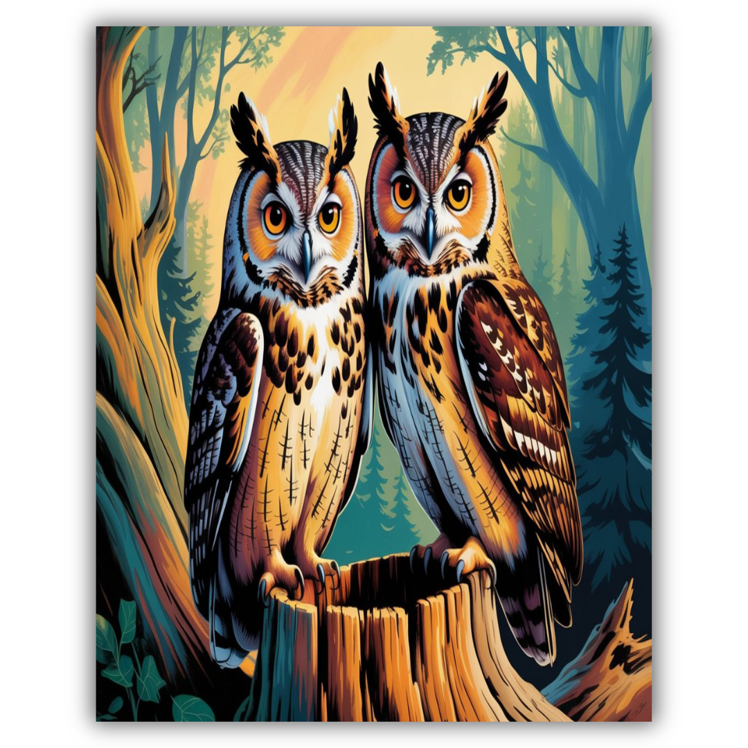 Mystic Forest Owls