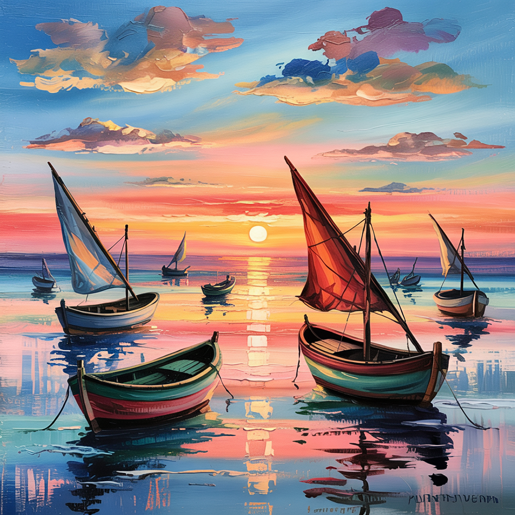 Sailboats at Sunset