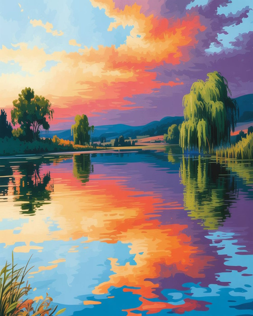 Serene Sunset Lake