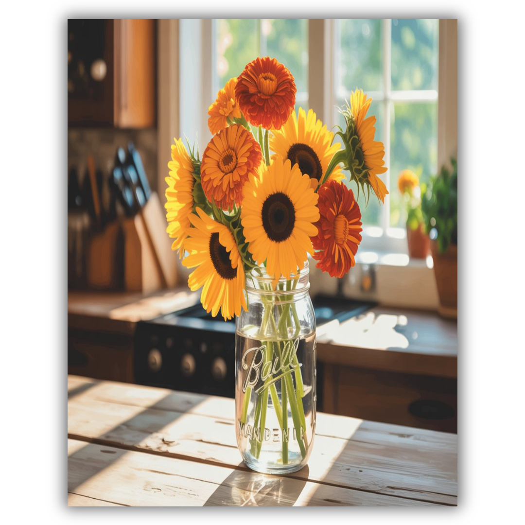 Sunlit Jar Blooms