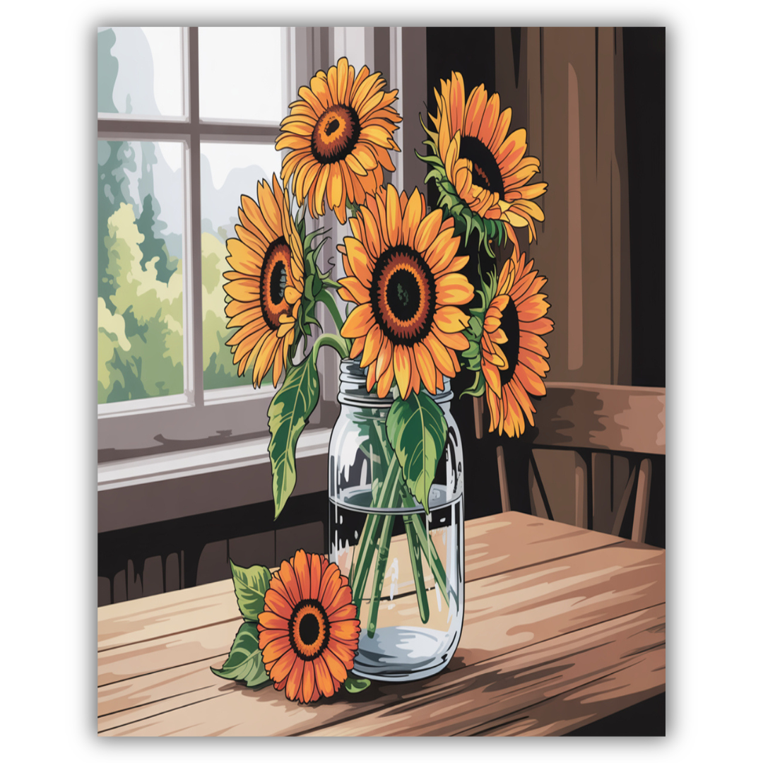 Sunlit Sunflower Jar
